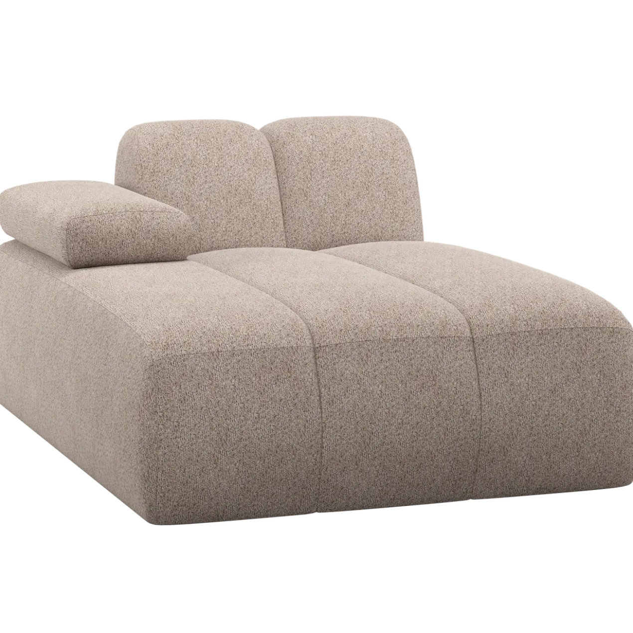 Mojo chaise longue element links wollig donkerzand