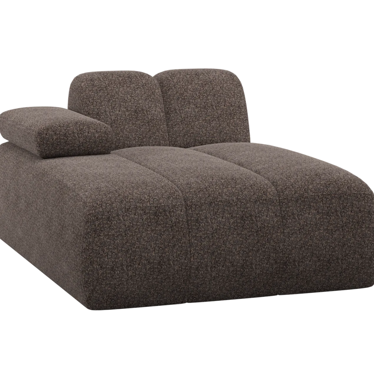 Mojo chaise longue element links wollig bruin