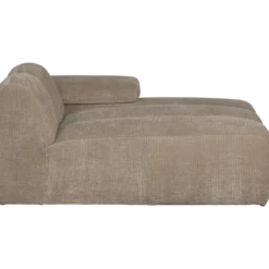 Mojo chaise longue element rechts ribstof donkerzand