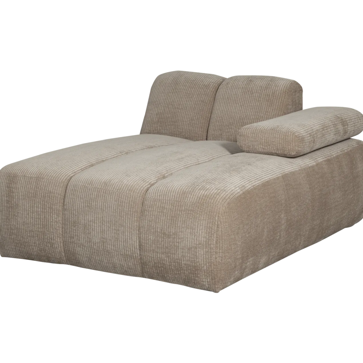 Mojo chaise longue element rechts ribstof donkerzand