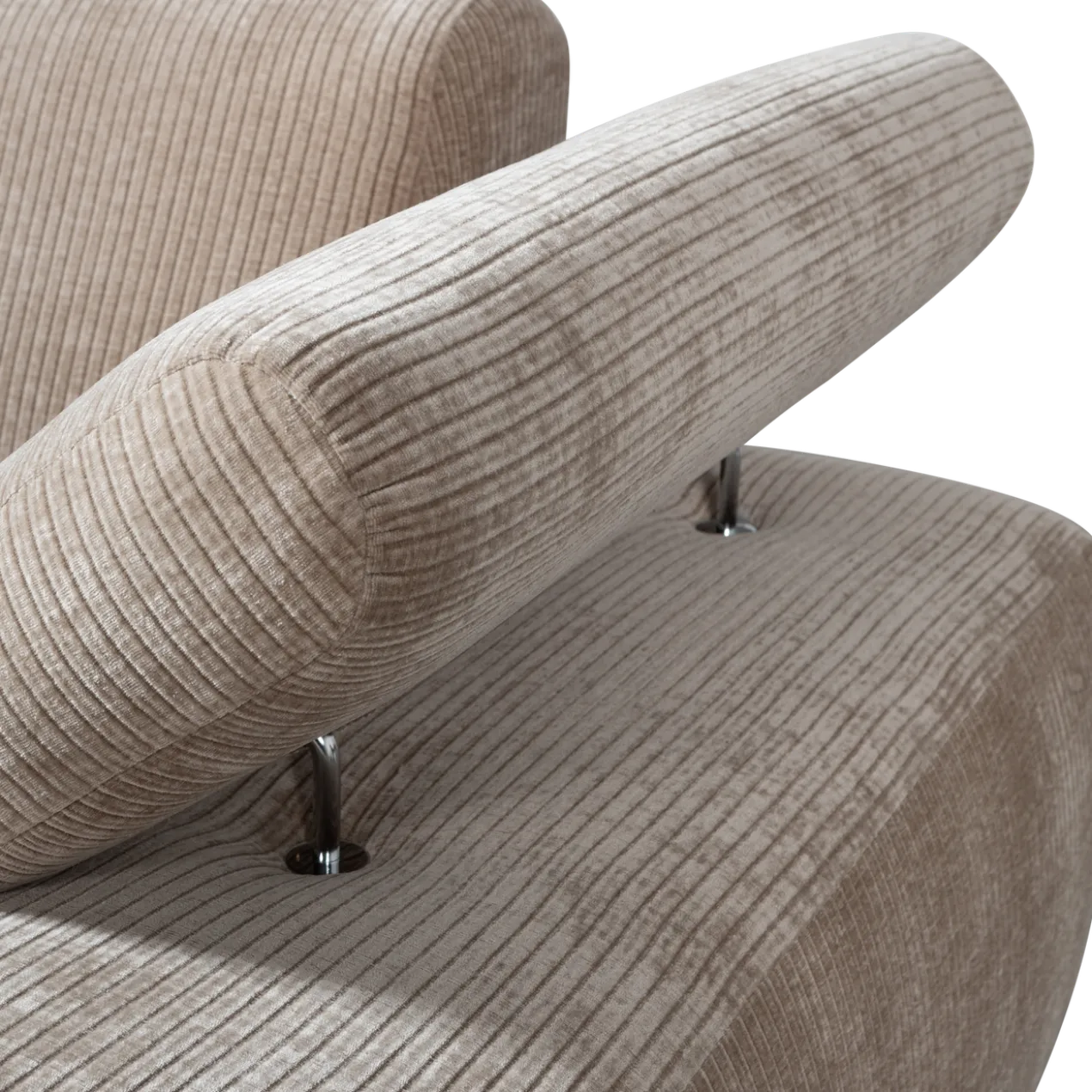 Mojo chaise longue element rechts ribstof donkerzand