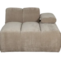 Mojo chaise longue element rechts ribstof donkerzand