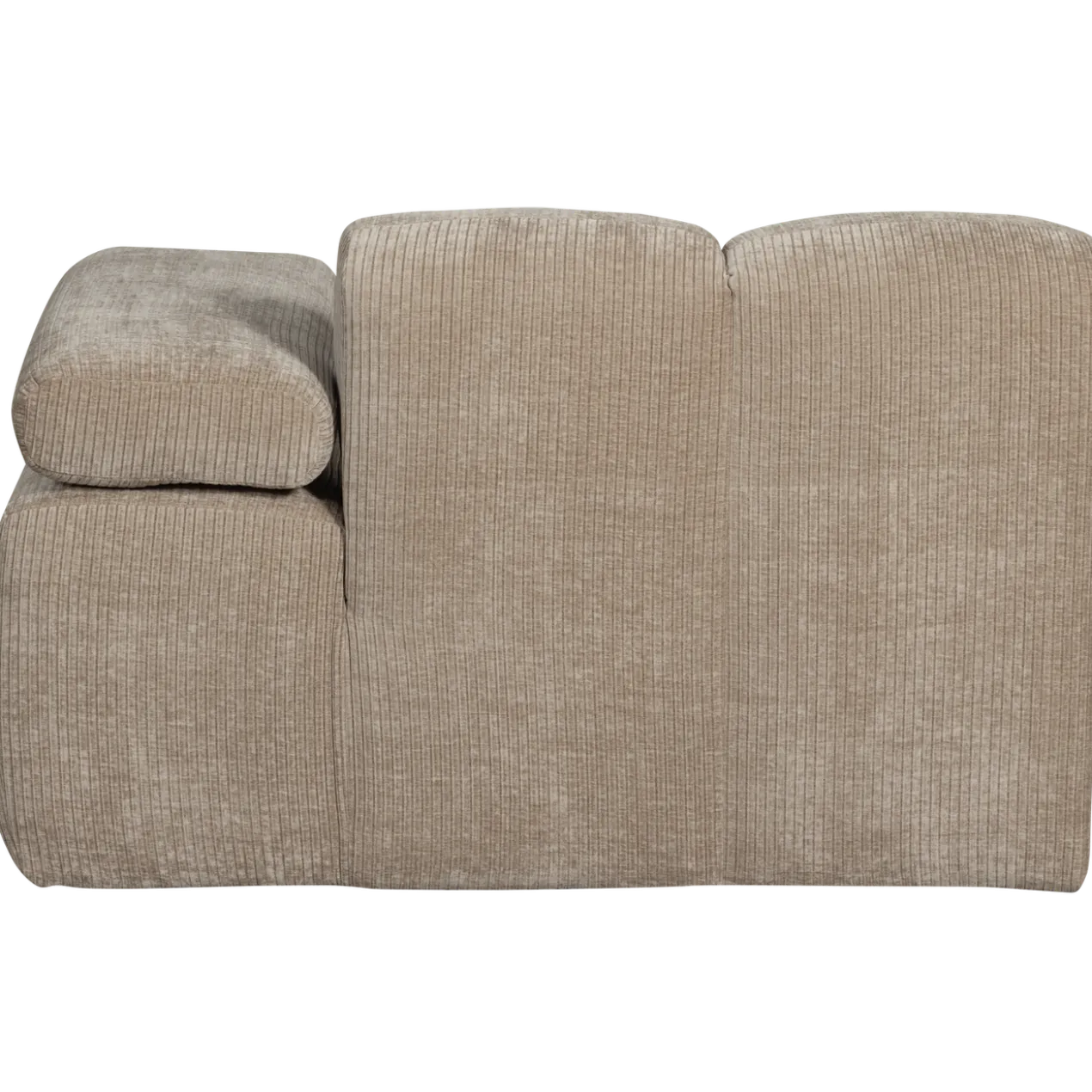 Mojo chaise longue element rechts ribstof donkerzand