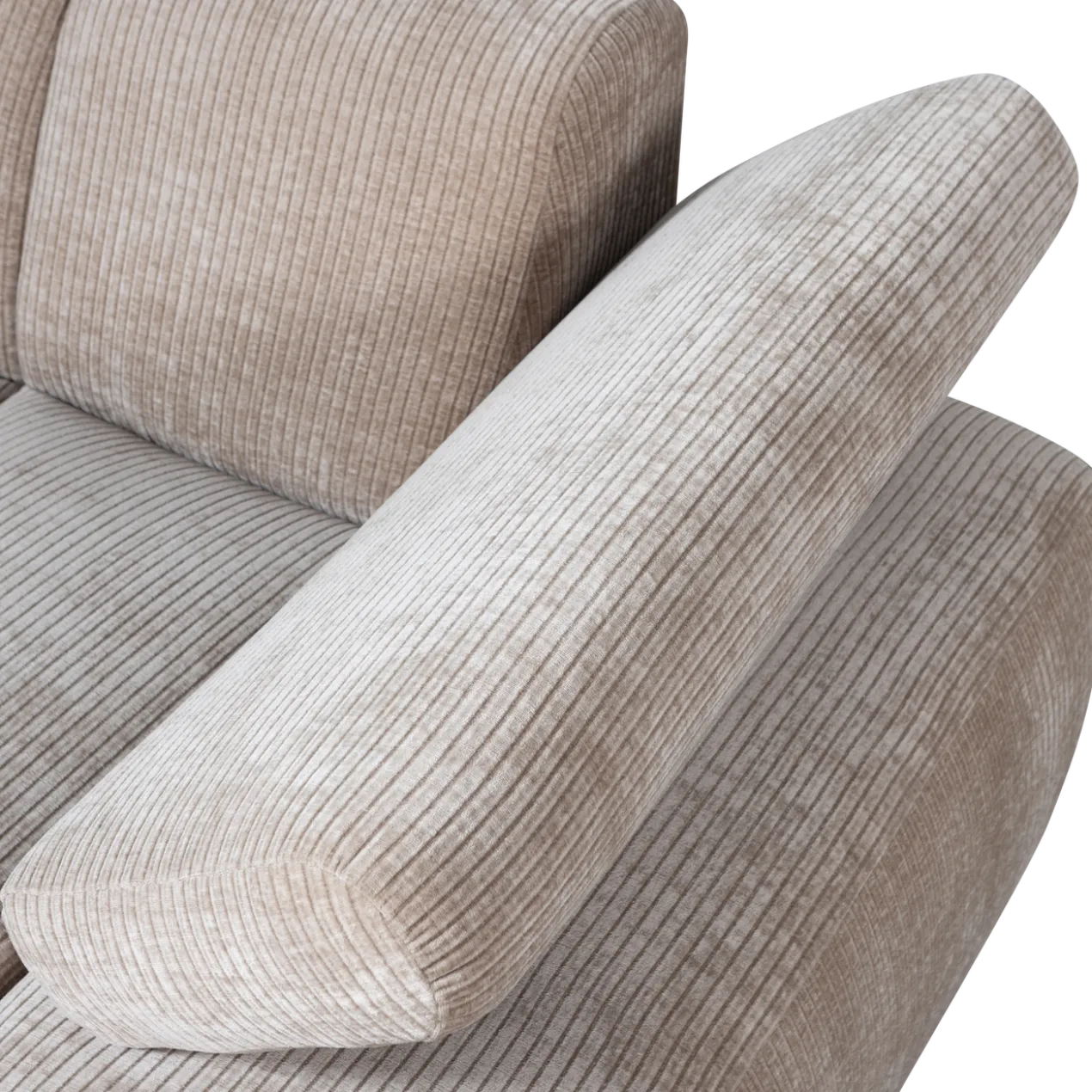 Mojo chaise longue element rechts ribstof donkerzand