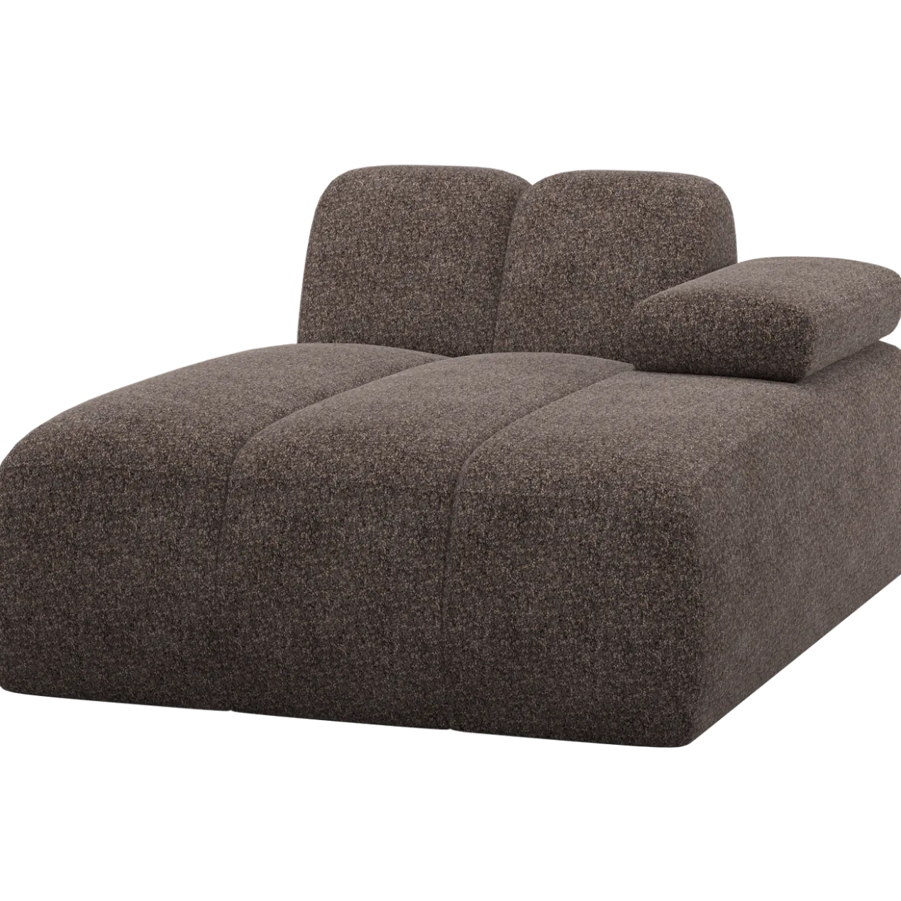 Mojo chaise longue element rechts wollig bruin