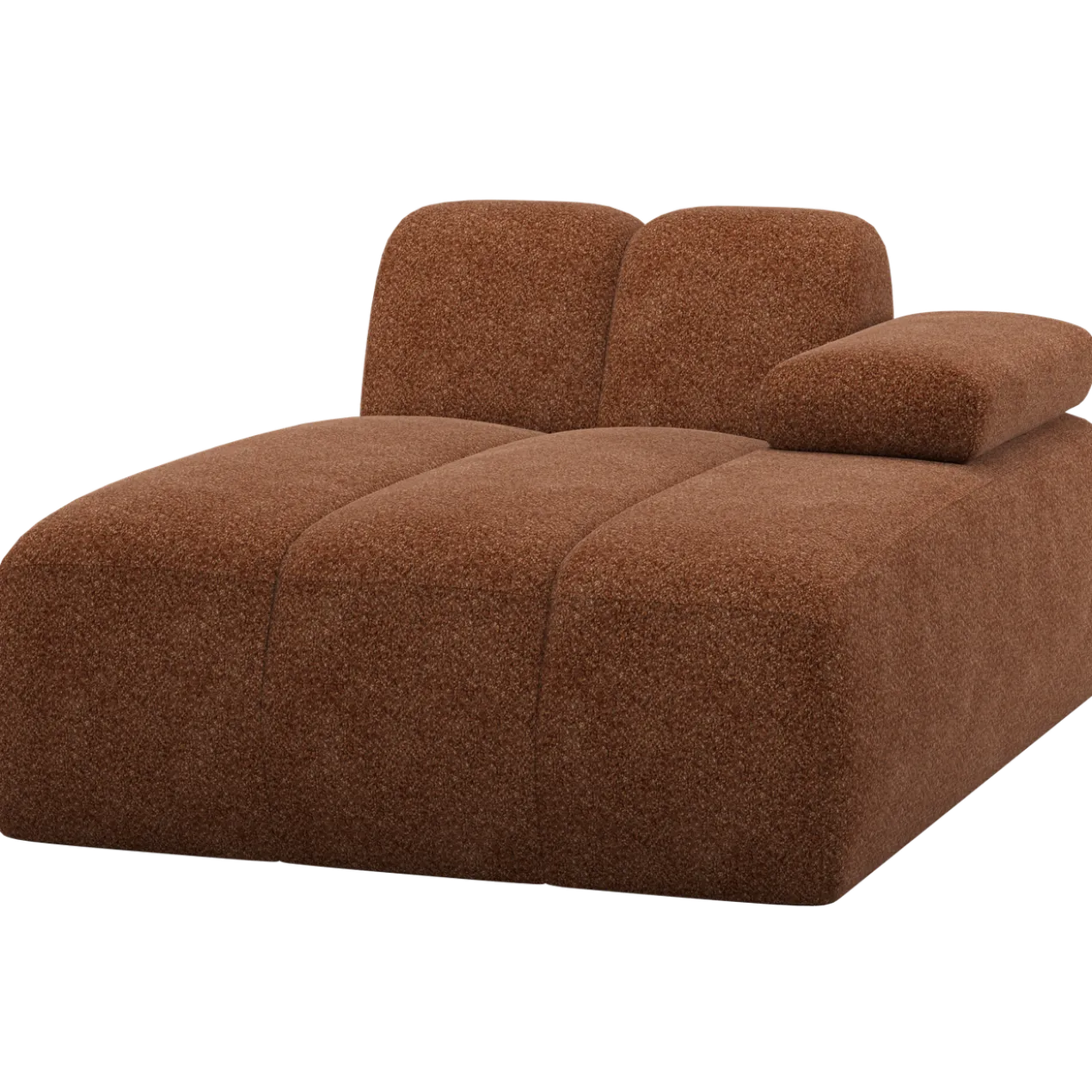 Mojo chaise longue element rechts wollig roestbruin
