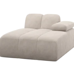 Mojo chaise longue element rechts ribstof ecru
