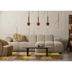 Mojo draaifauteuil boucle geel/bruin melange
