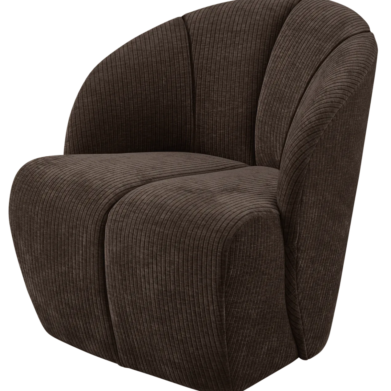 Mojo draaifauteuil ribstof bruin