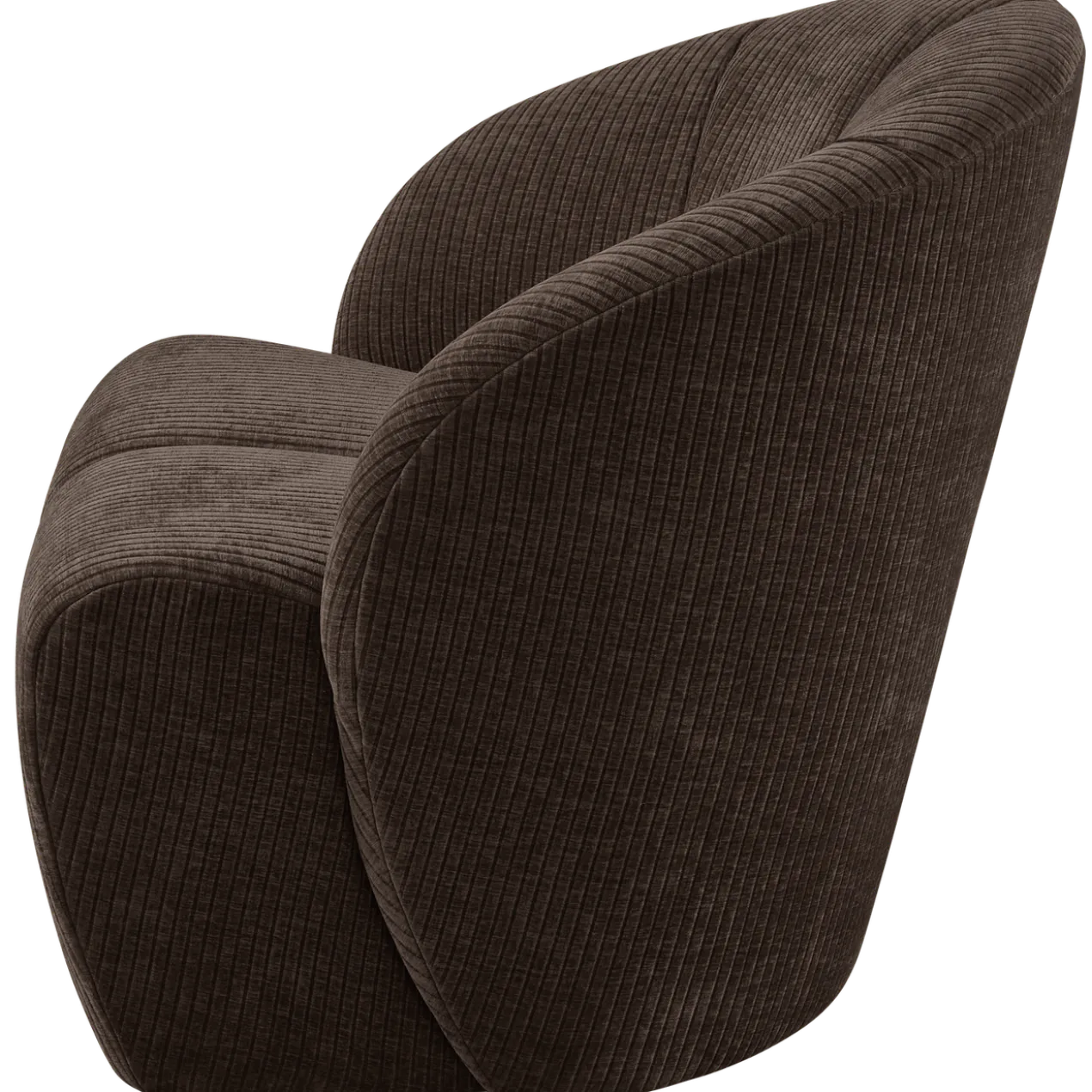 Mojo draaifauteuil ribstof bruin