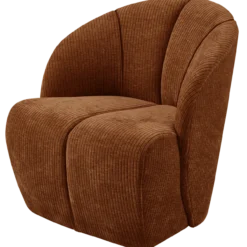Mojo draaifauteuil ribstof roestbruin