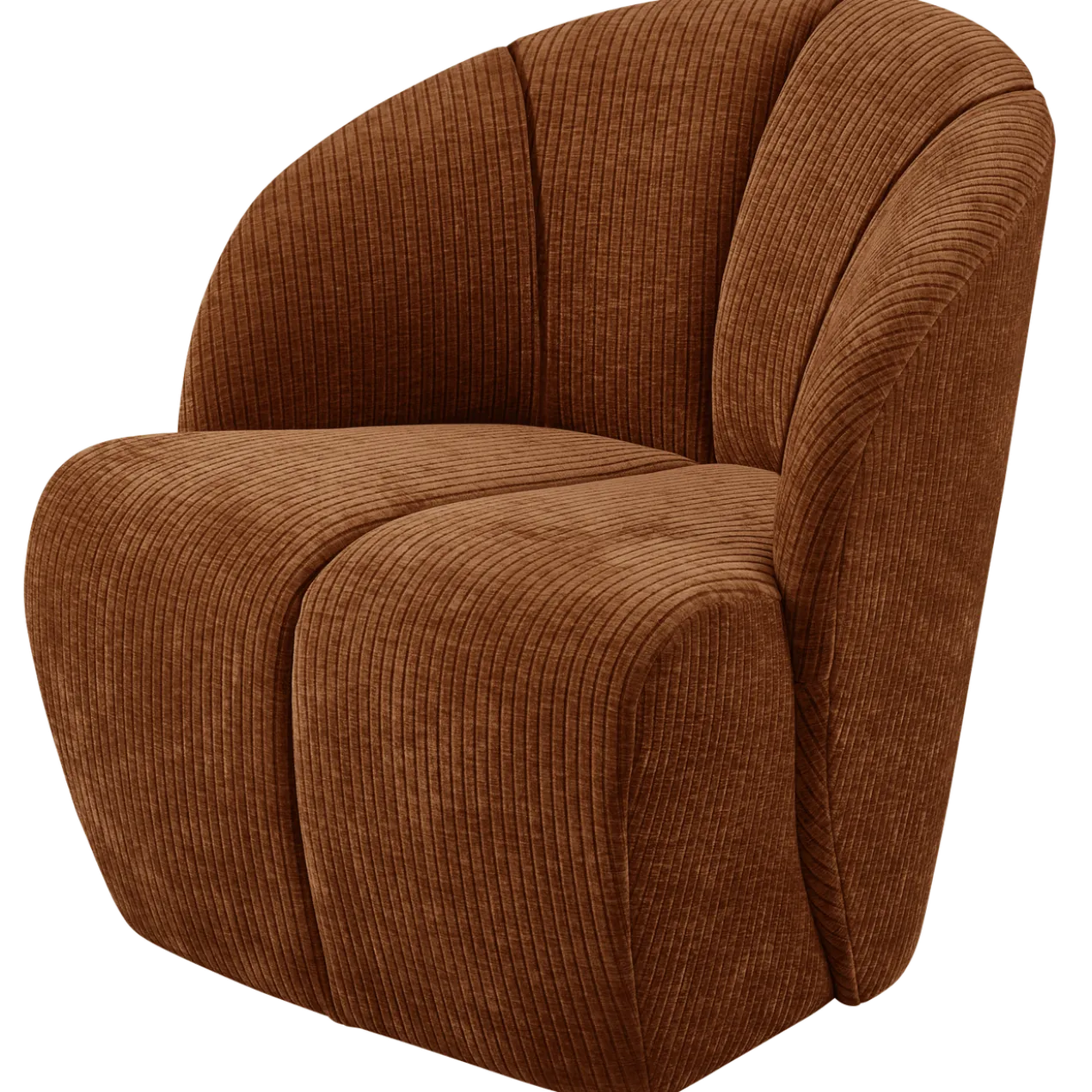 Mojo draaifauteuil ribstof roestbruin