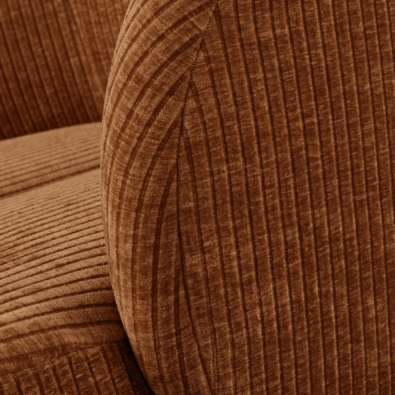 Mojo draaifauteuil ribstof roestbruin