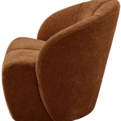 Mojo draaifauteuil ribstof roestbruin