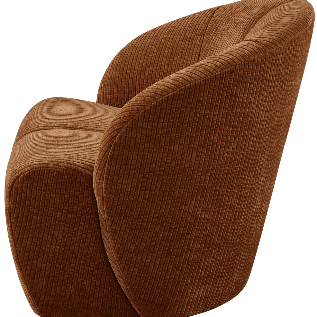 Mojo draaifauteuil ribstof roestbruin