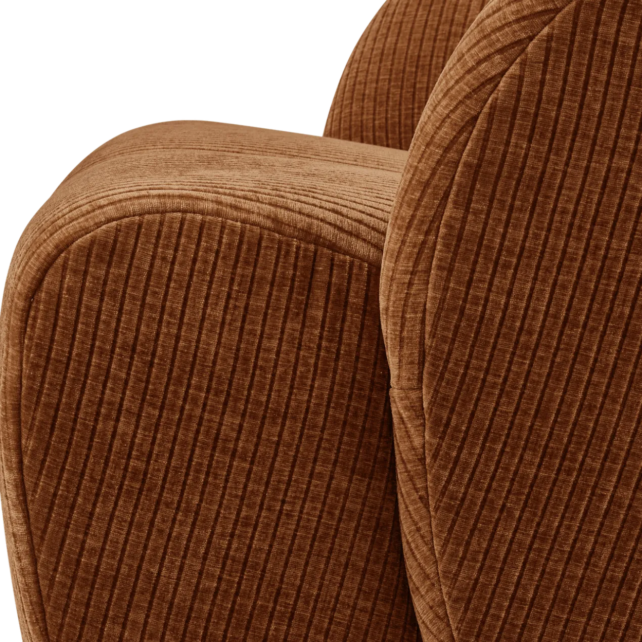 Mojo draaifauteuil ribstof roestbruin