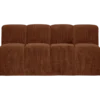 Mojo eetbank 164 cm met rugleuning ribstof roestbruin