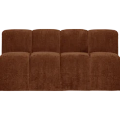 Mojo eetbank 164 cm met rugleuning ribstof roestbruin