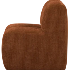 Mojo eetbank 84 cm met rugleuning ribstof roestbruin
