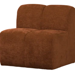 Mojo eetbank 84 cm met rugleuning ribstof roestbruin