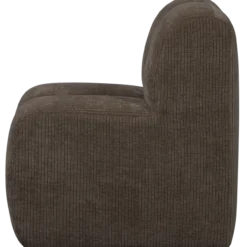 Mojo eetbank 84 cm met rugleuning ribstof bruin