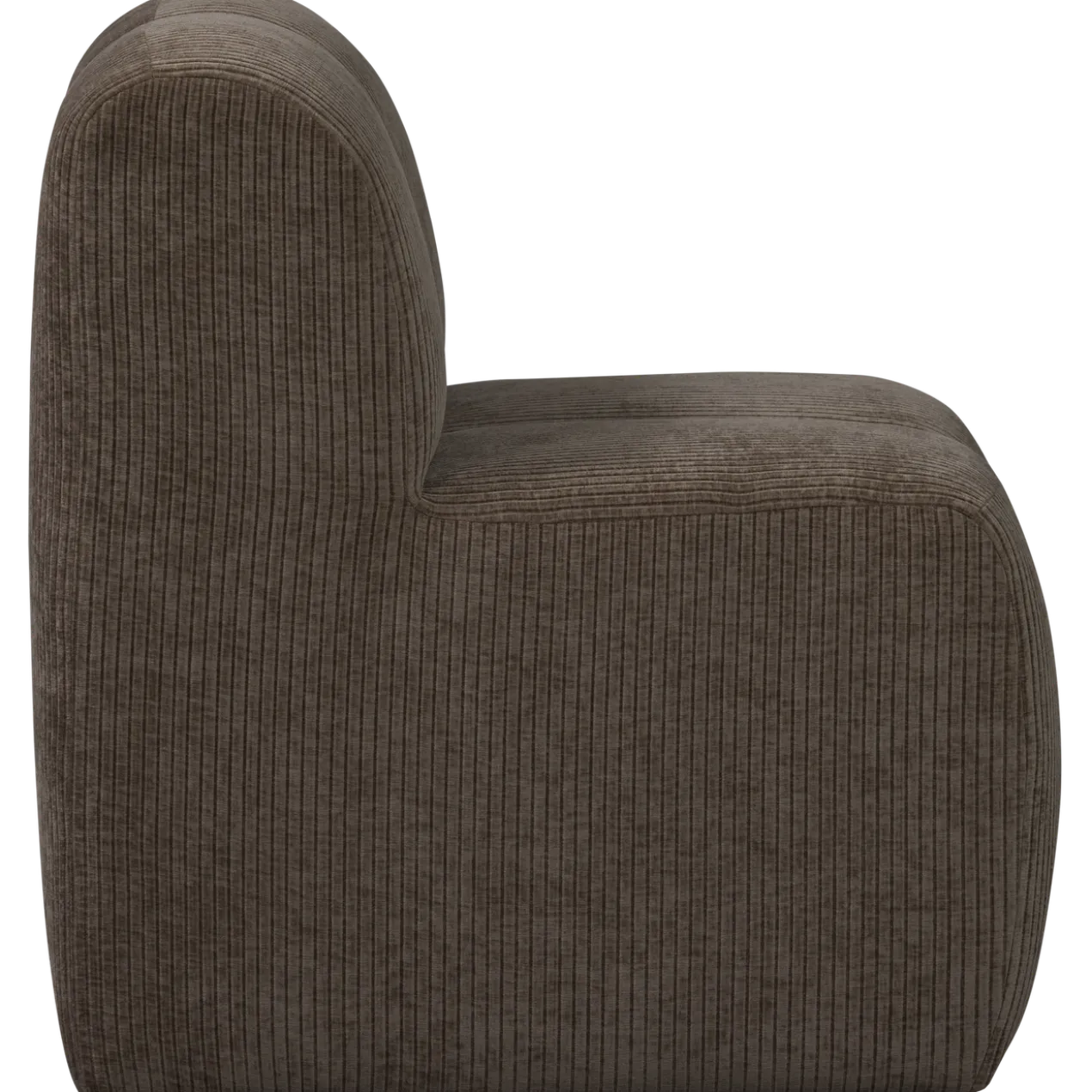 Mojo eetbank 84 cm met rugleuning ribstof bruin