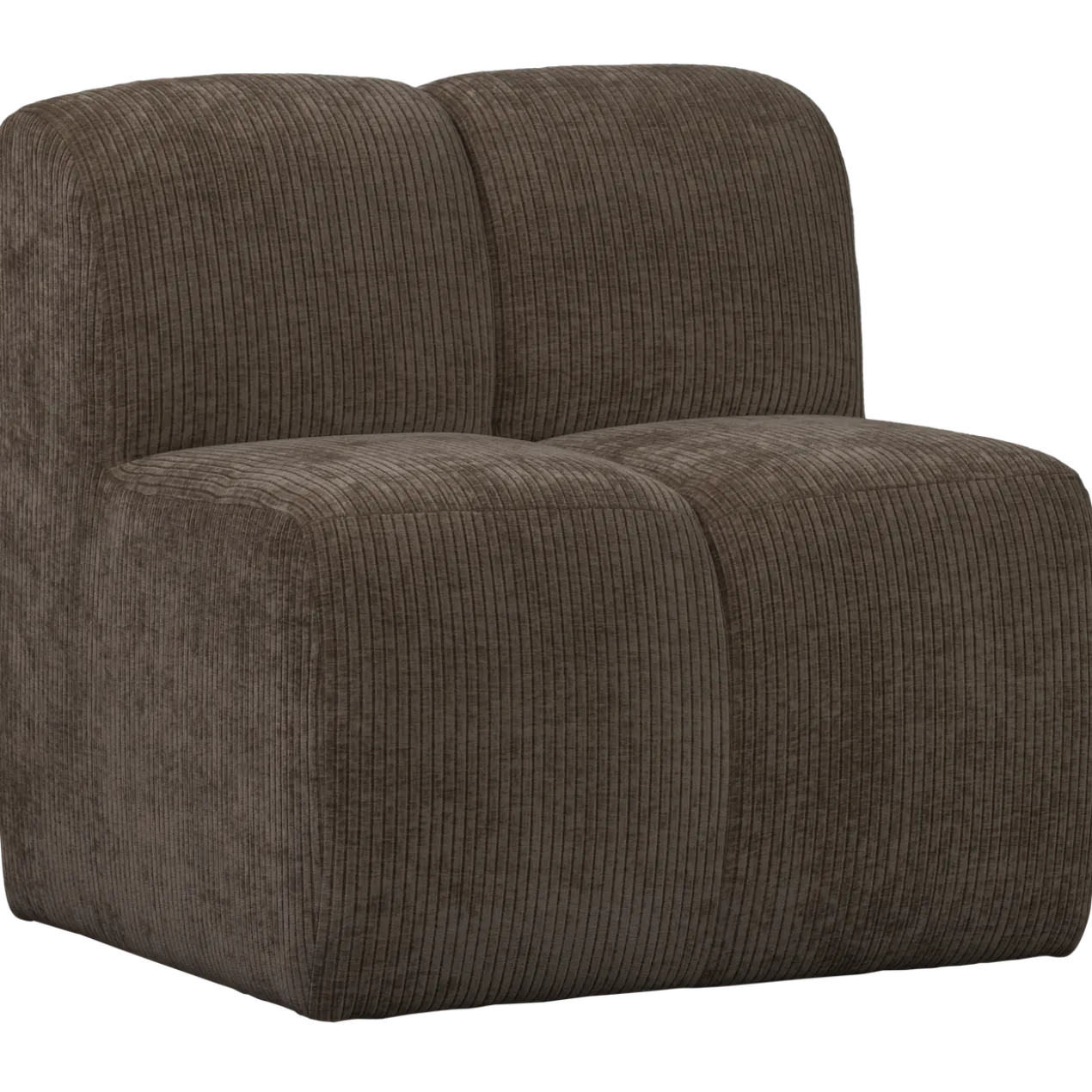 Mojo eetbank 84 cm met rugleuning ribstof bruin