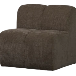 Mojo eetbank 84 cm met rugleuning ribstof bruin
