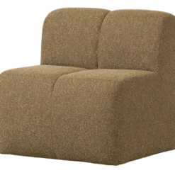 Mojo eetbank 84cm met rugleuning boucle geel/bruin melange
