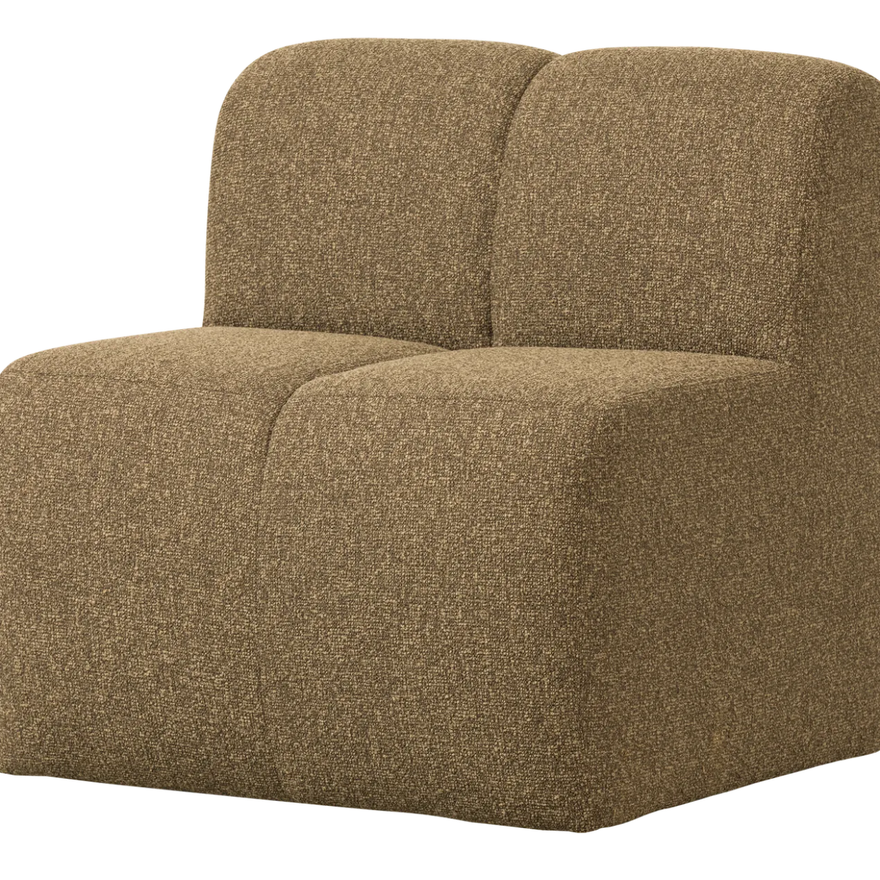 Mojo eetbank 84cm met rugleuning boucle geel/bruin melange
