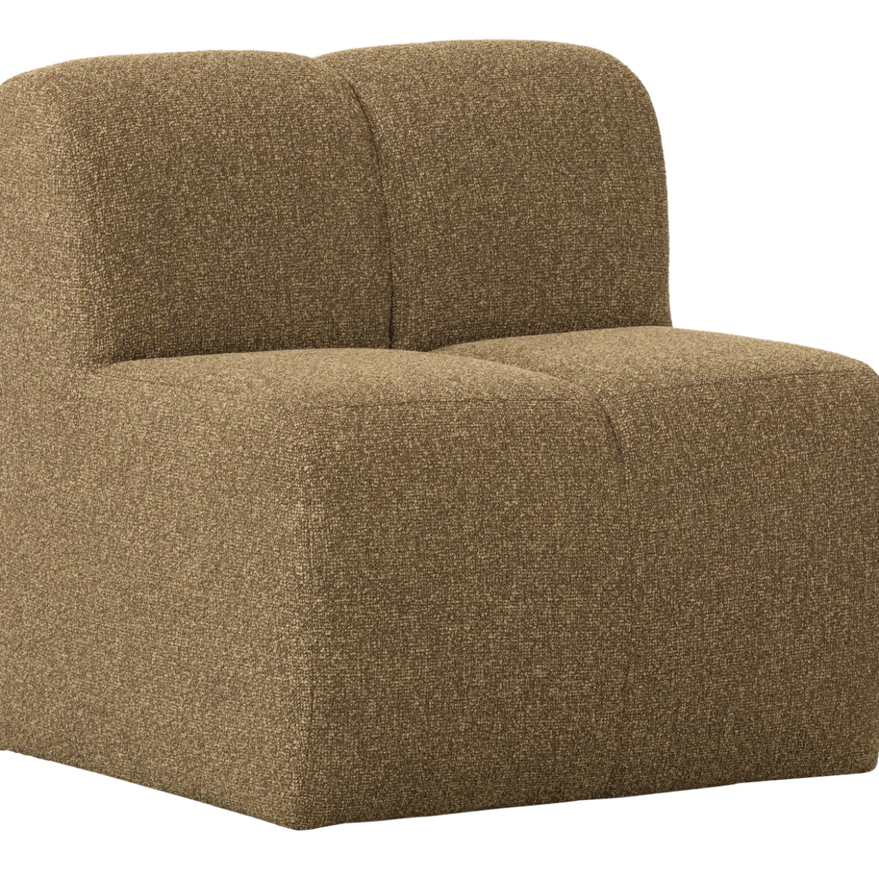 Mojo eetbank 84cm met rugleuning boucle geel/bruin melange