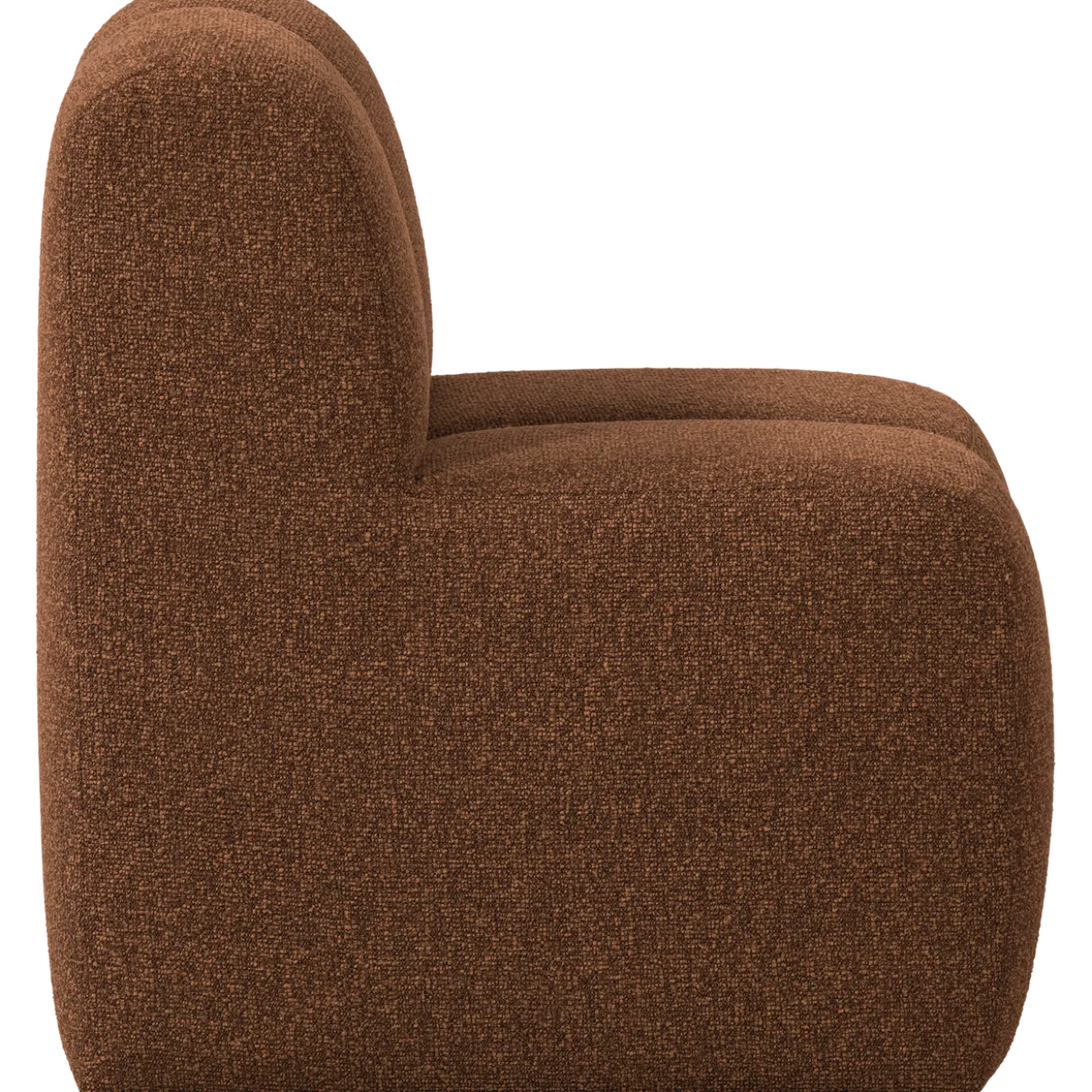 Mojo eetbank 84cm met rugleuning boucle roestbruin melange