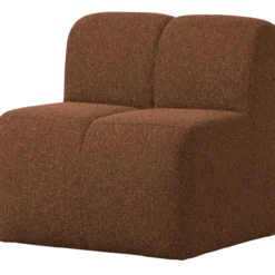 Mojo eetbank 84cm met rugleuning boucle roestbruin melange