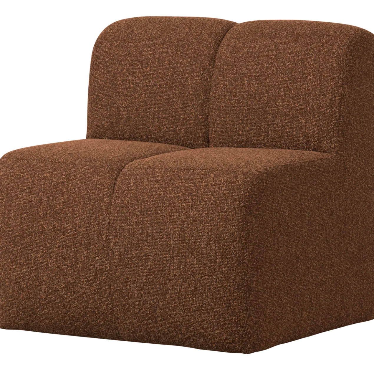 Mojo eetbank 84cm met rugleuning boucle roestbruin melange