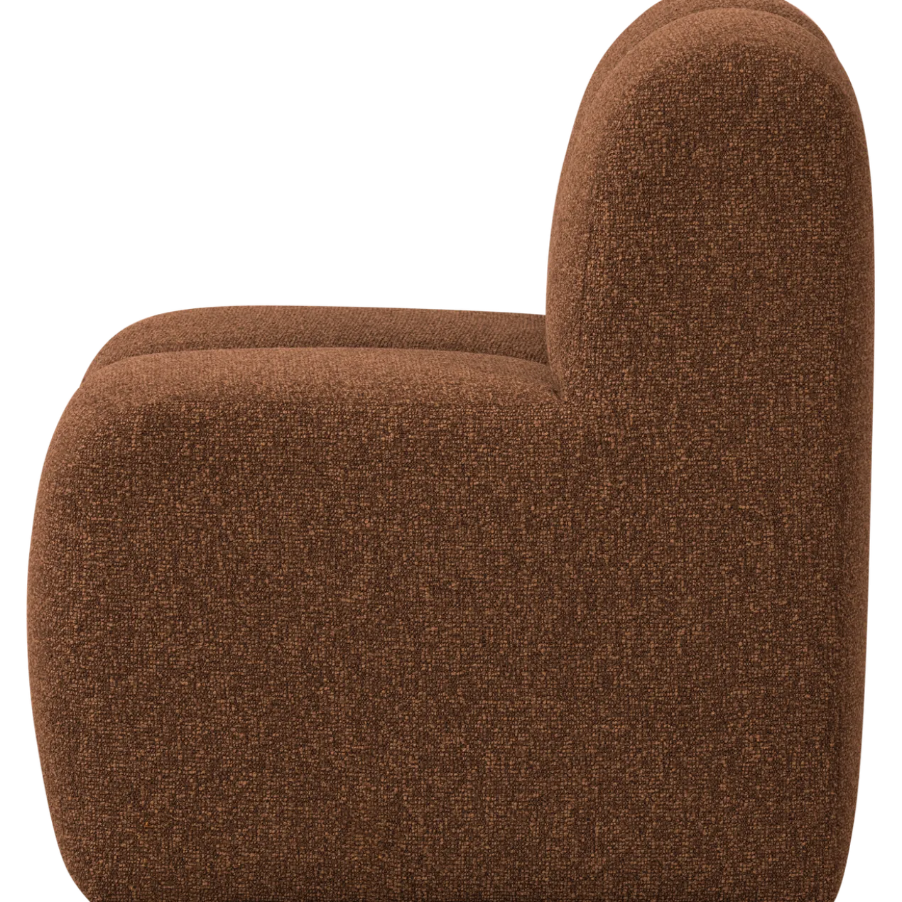Mojo eetbank 84cm met rugleuning boucle roestbruin melange