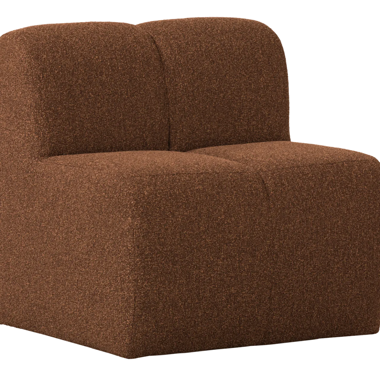 Mojo eetbank 84cm met rugleuning boucle roestbruin melange