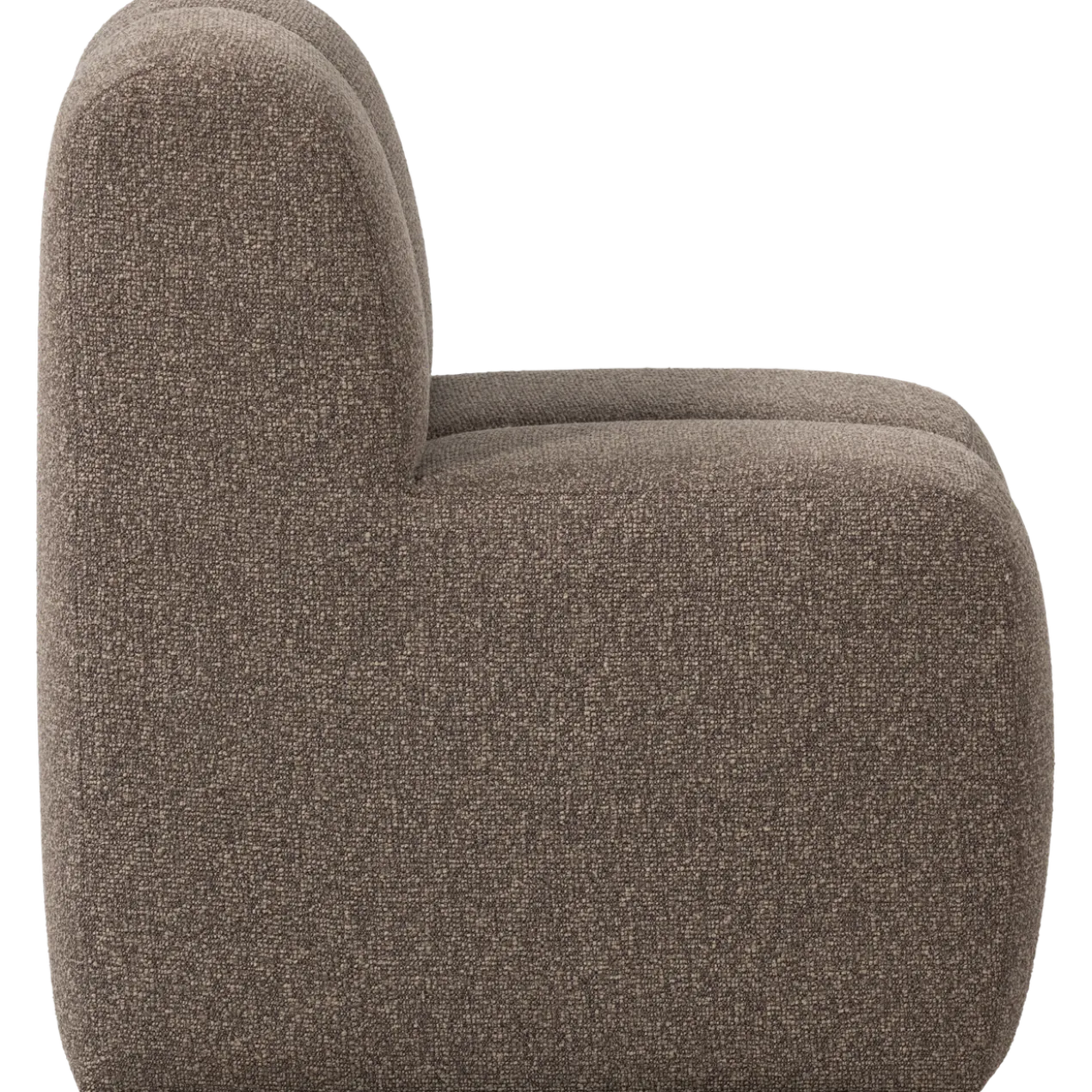 Mojo eetbank 84 cm met rugleuning boucle bruin melange