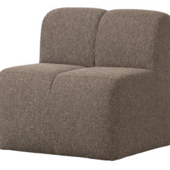 Mojo eetbank 84 cm met rugleuning boucle bruin melange