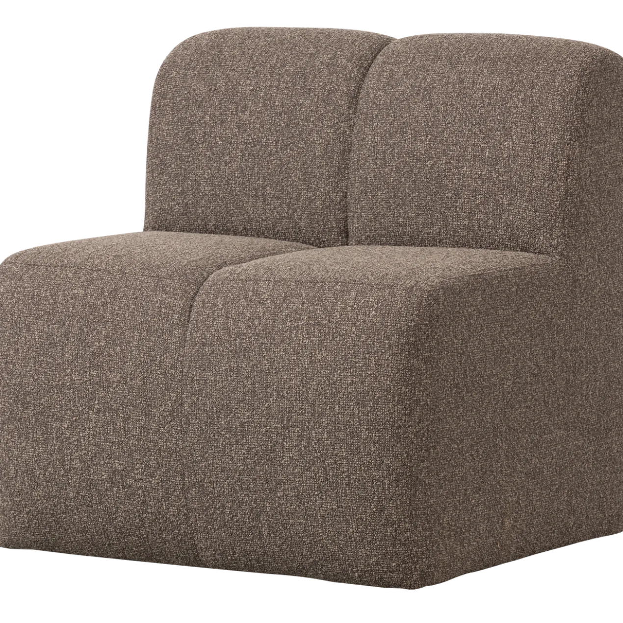 Mojo eetbank 84 cm met rugleuning boucle bruin melange