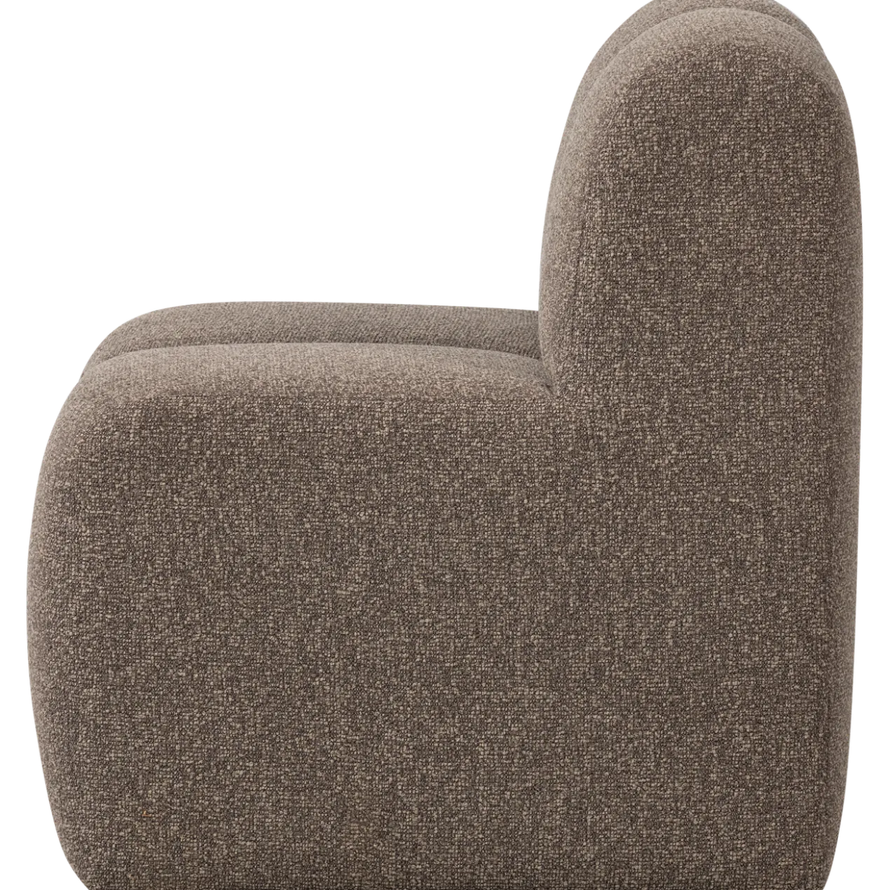 Mojo eetbank 84 cm met rugleuning boucle bruin melange