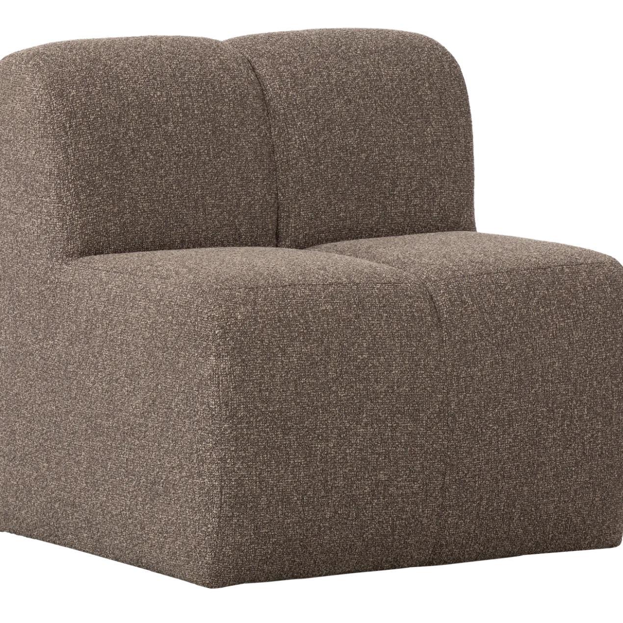 Mojo eetbank 84 cm met rugleuning boucle bruin melange