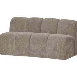 Mojo eetbank 164 cm met rugleuning ribstof donkerzand