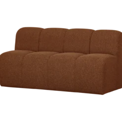 Mojo eetbank 164 cm met rugleuning boucle roestbruin mel