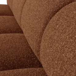Mojo eetbank 164 cm met rugleuning boucle roestbruin mel