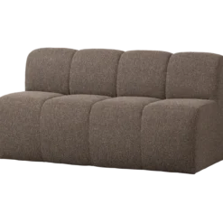 Mojo eetbank 164 cm met rugleuning boucle bruin melange