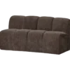 Mojo eetbank 164 cm met rugleuning ribstof bruin