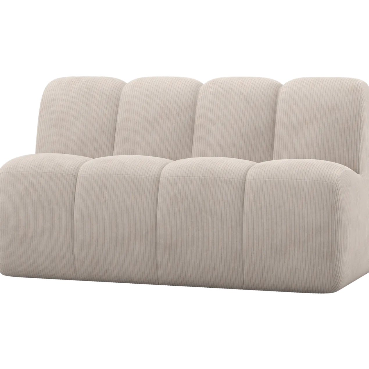 Mojo eetbank 164 cm met rugleuning ribstof ecru