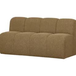 Mojo eetbank 164 cm rugleuning boucle geel/bruin melange