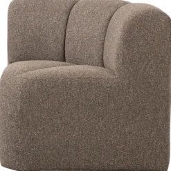 Mojo eetbank hoek met rugleuning boucle bruin melange