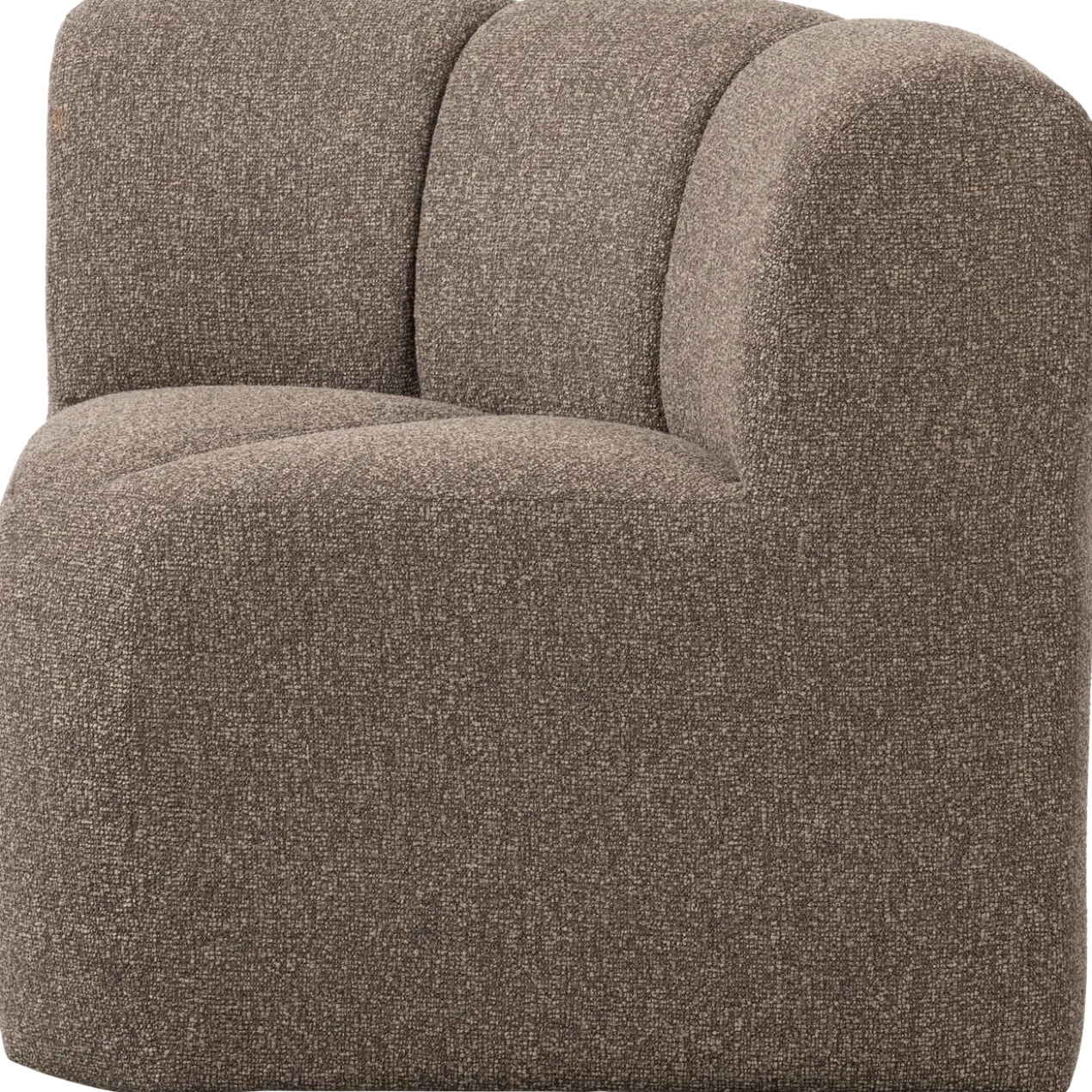 Mojo eetbank hoek met rugleuning boucle bruin melange